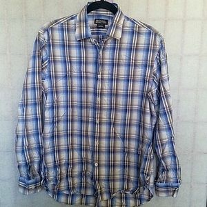 🔴Michael Kors Black and gray button down. Size S.